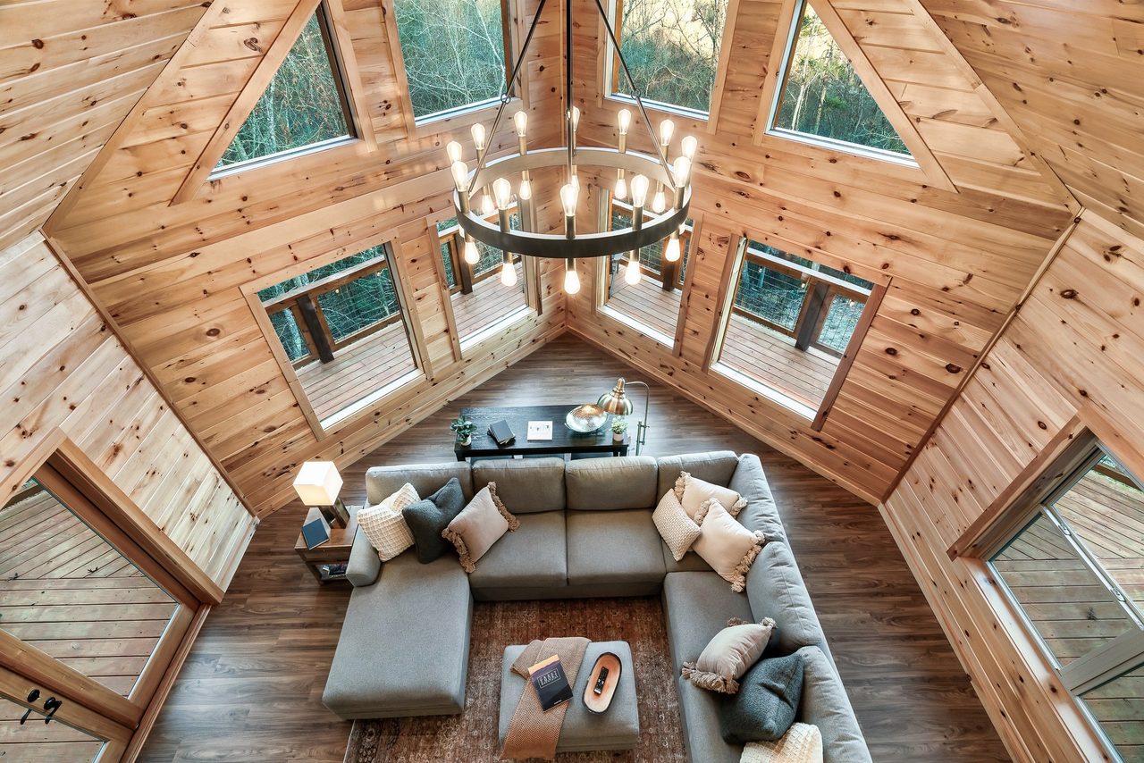 View from the loft of the living room